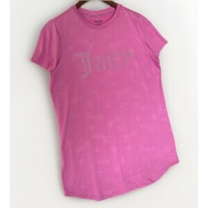 LOT OF 2: Juicy Couture Sleepwear Women’s Tee Longline Oversized Rhinestone - S